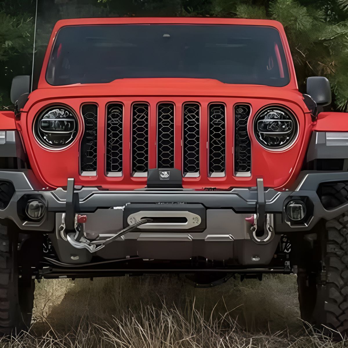 Бампер силовой передний Jeep Wrangler JL/Jeep Gladiator JT копия AEV (алюминий) JL-GL-483