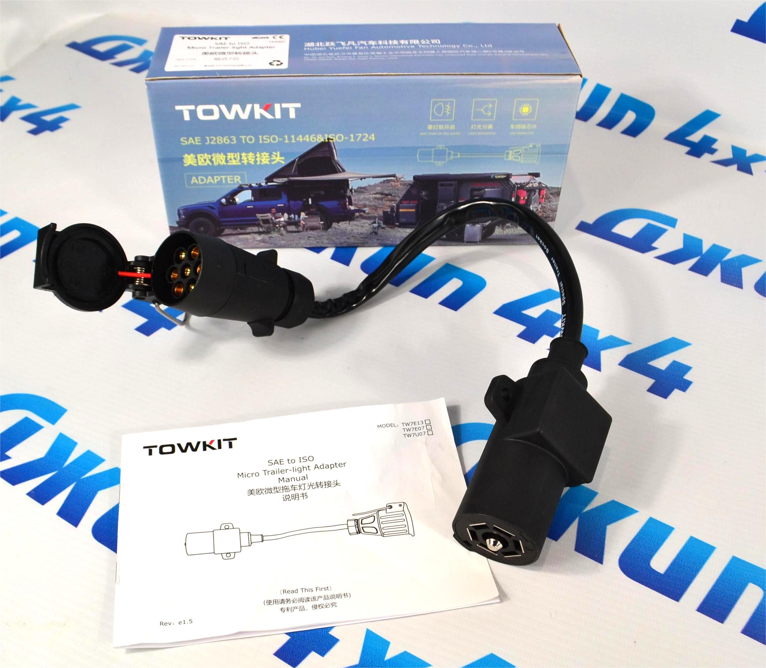 Переходник для розетки фаркопа (ТСУ) 7 PIN - 7 PIN TK8001