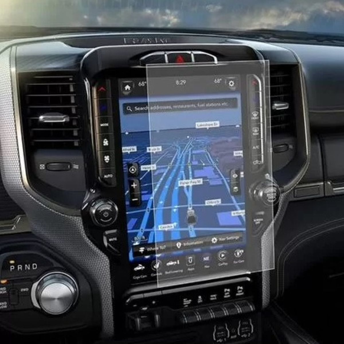 Стекло защитное на экран мультимедиа Dodge Ram 1500 DT 2019- / 12 дюймов / DT2019