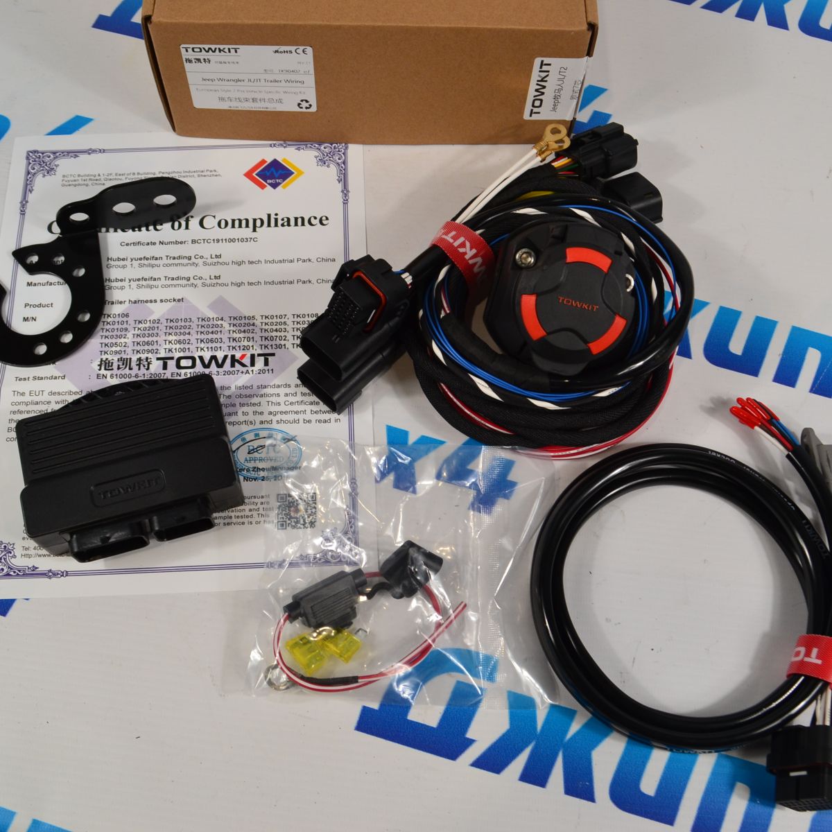 Проводка фаркопа для Jeep Wrangler JL Jeep Gladiator JT 2018-2025 с блоком TK90402