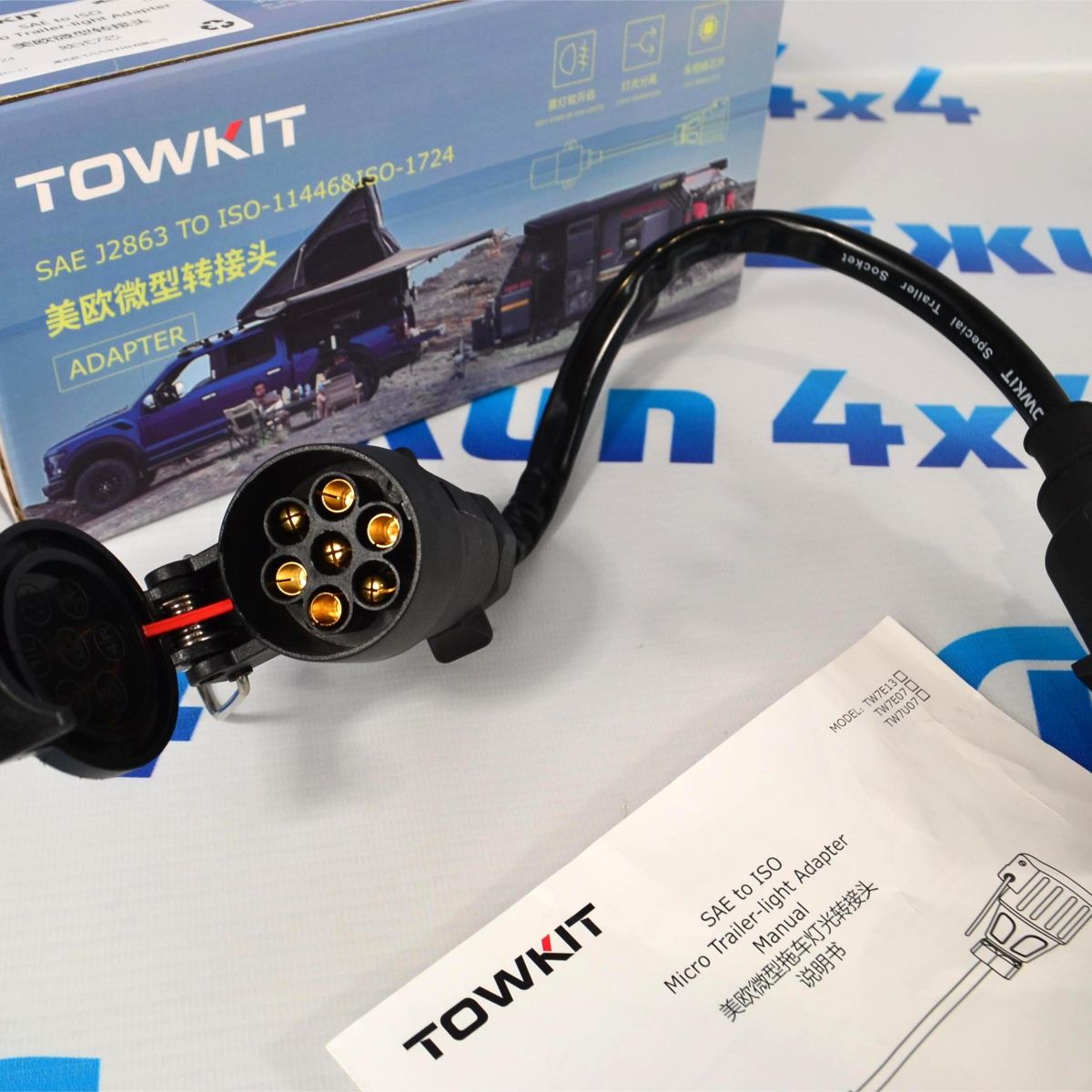 Переходник для розетки фаркопа (ТСУ) 7 PIN - 7 PIN TK8001