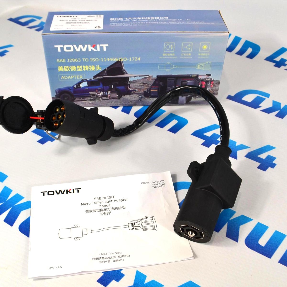 Переходник для розетки фаркопа (ТСУ) 7 PIN - 7 PIN TK8001